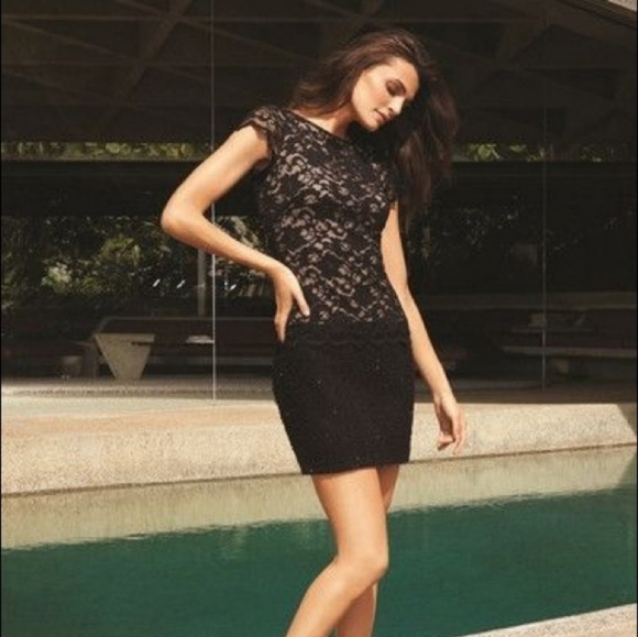 Joseph Ribkoff Dress Style 143447 Black Stretch Sequin Lace Dressy Size 8 - Picture 13 of 13